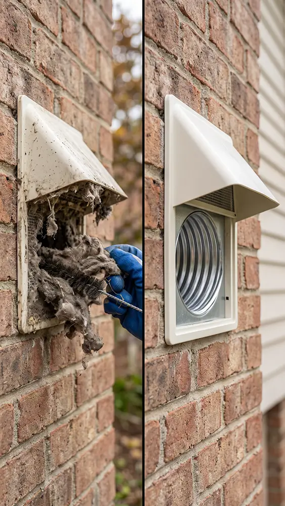 Dryer vent cleaning specialist using professional equipment in Conroe Texas