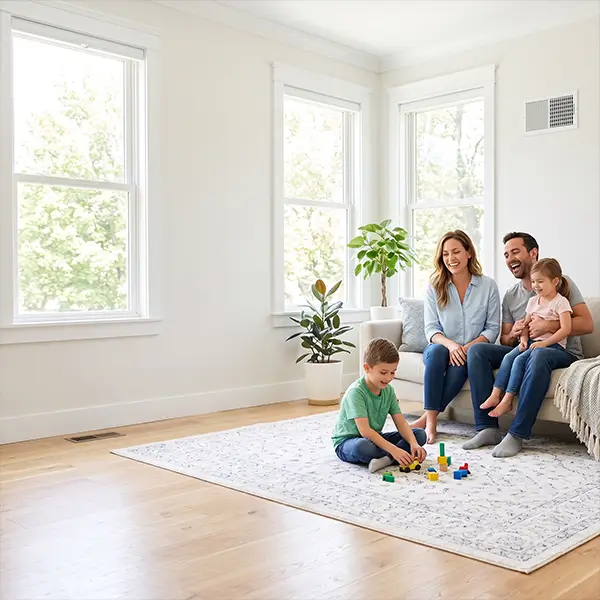 Professional furnace cleaning inspection in a Conroe Texas home