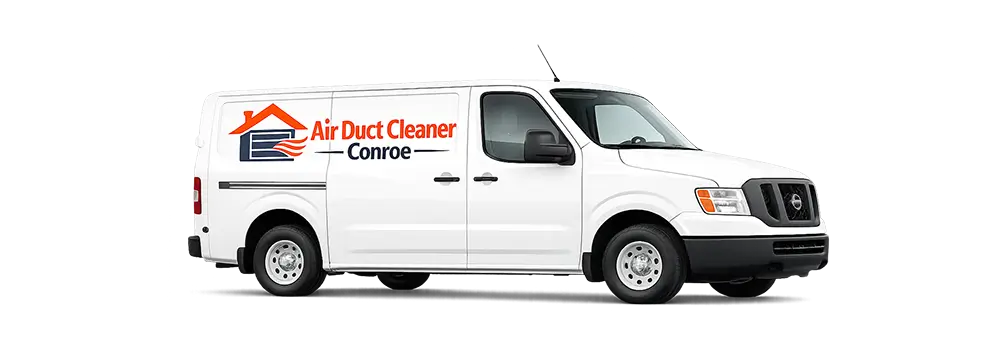 Professional cleaning an air vent in Conroe TX